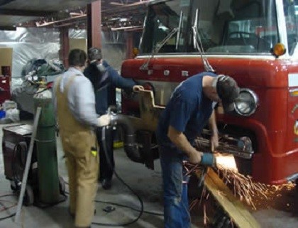 Welding on Front of Retrofit Truck